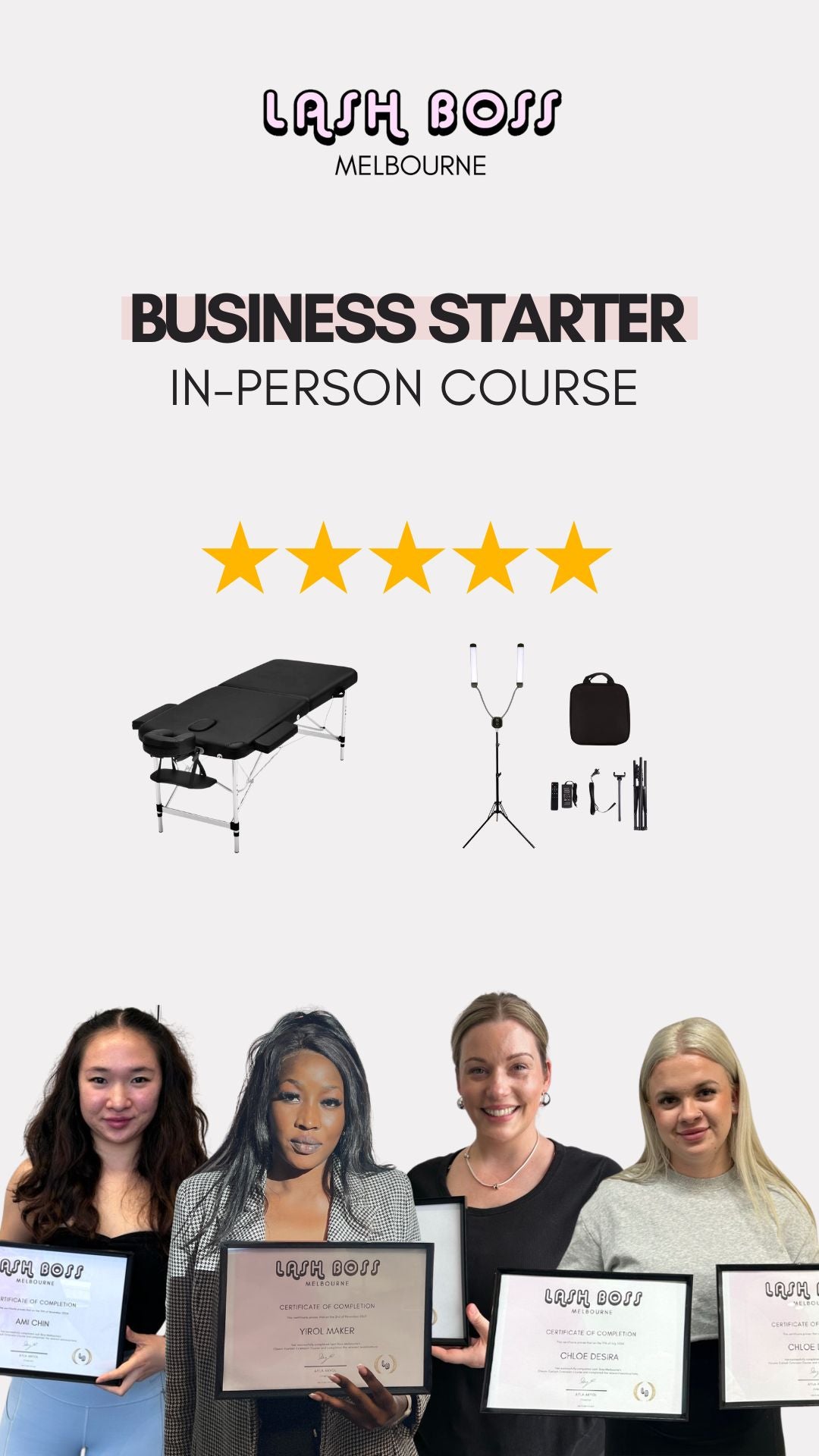 Business Starter Eyelash Extension Training 2 Days In-Person