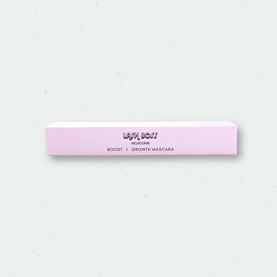 Lash Boss Melbourne's 'Boost' growth mascara, featuring ingredients to help grow natural eyelashes