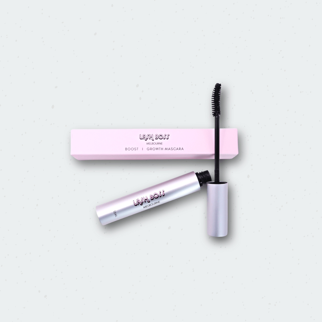 Lash Boss Melbourne's 'Boost' growth mascara, featuring ingredients to help grow natural eyelashes