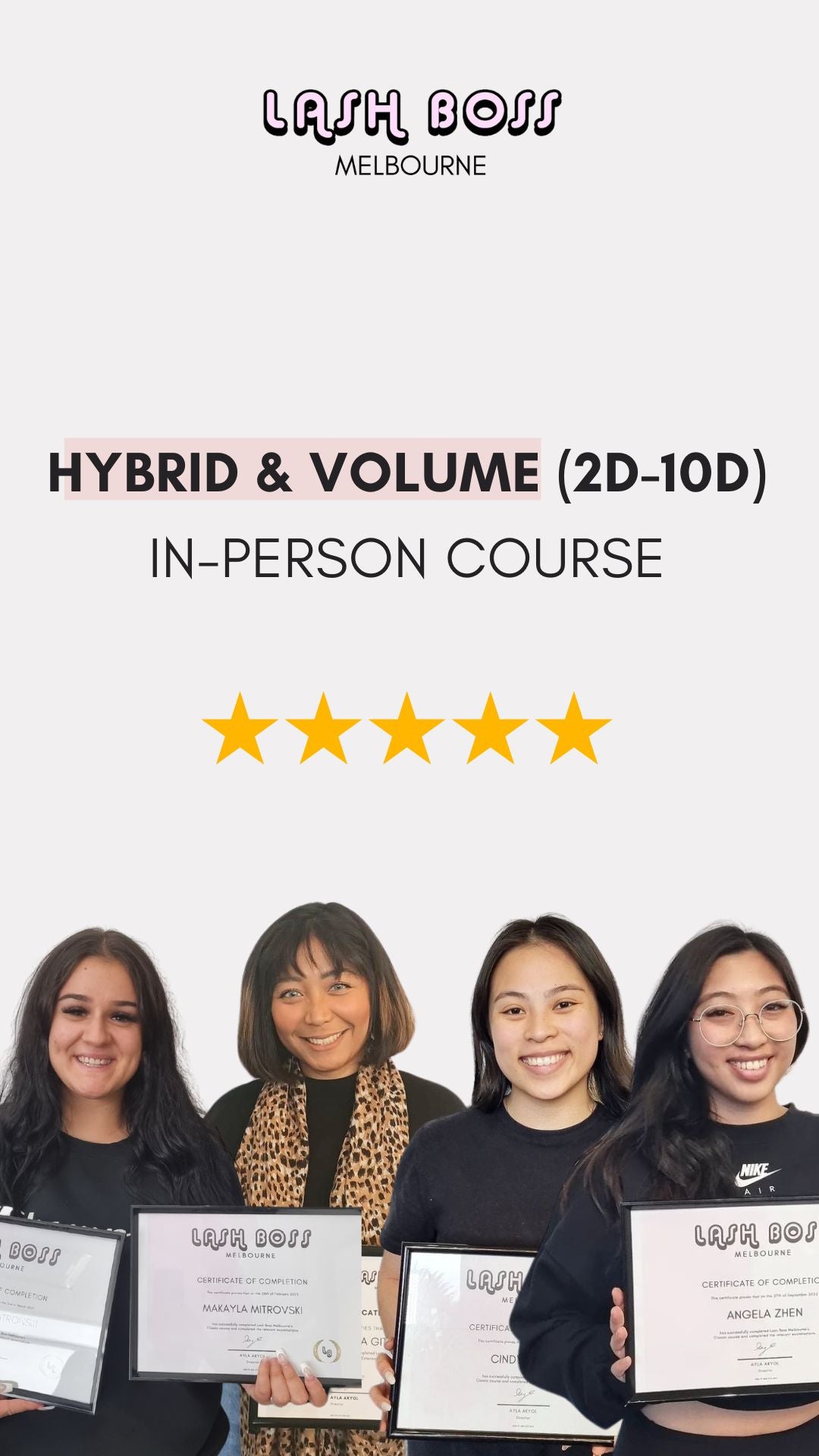 Hybrid & Volume Eyelash Extension Course - In Person 1 Day Training