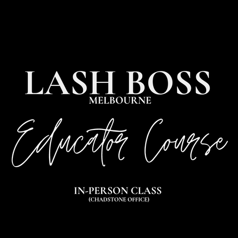 Cover of Lash Boss Melbourne's educator lash extension course. Lash extension training by Lash Boss Melbourne. Be your own lash extension educator