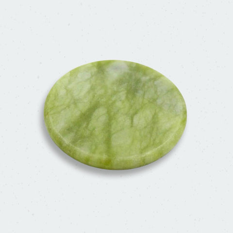 Green, flat, jade stone. Used for holding lash adhesive while prolonging its usability. Lash adhesive doesn't dry as quickly as the jade stone will retain a perfect temperature in most climates. Lash supplies by Lash Boss Melbourne