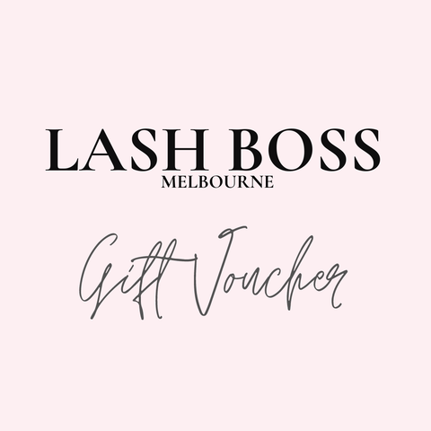 Lash Boss Melbourne gift voucher, the perfect gift for any lash technician or student. Lash supplies and courses by Lash Boss Melbourne